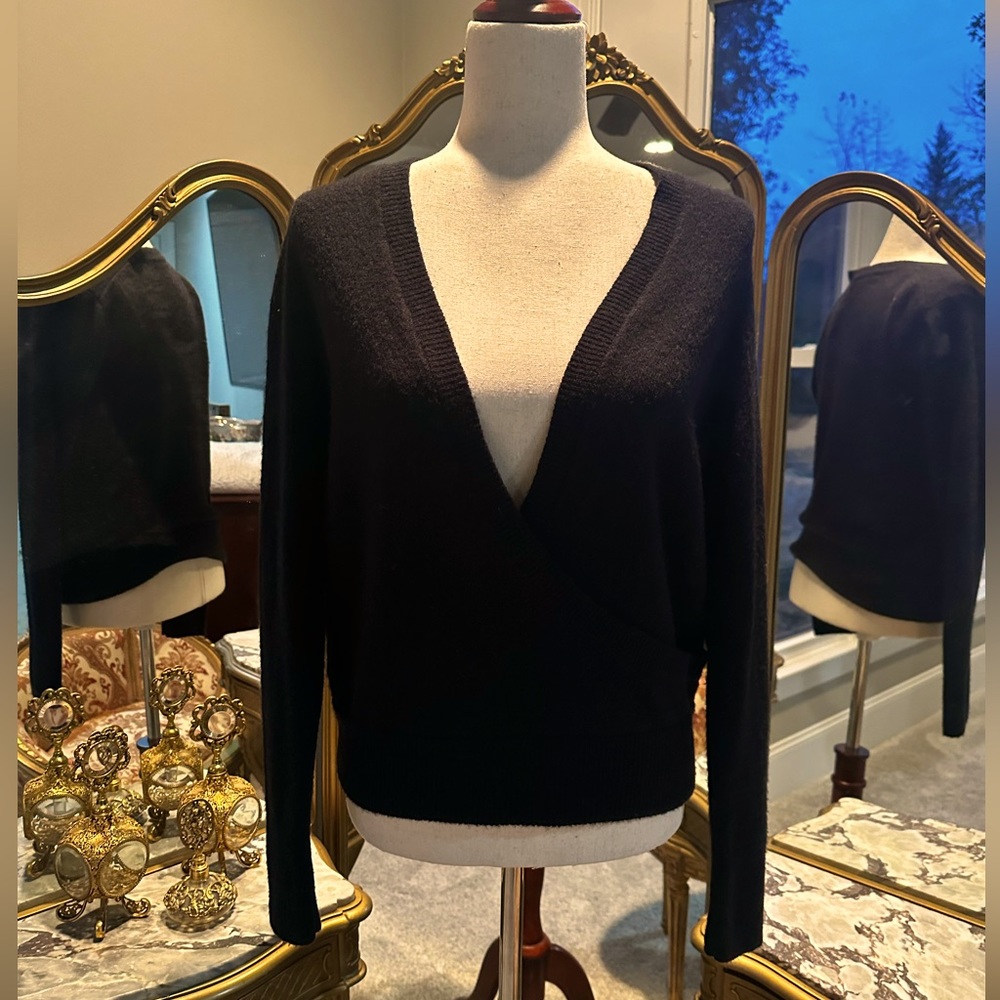 Black wrap front soft Madewell sweater - Small